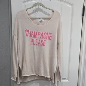 Miracle Cream Sweatshirt with Pink 'Champagne Please'
